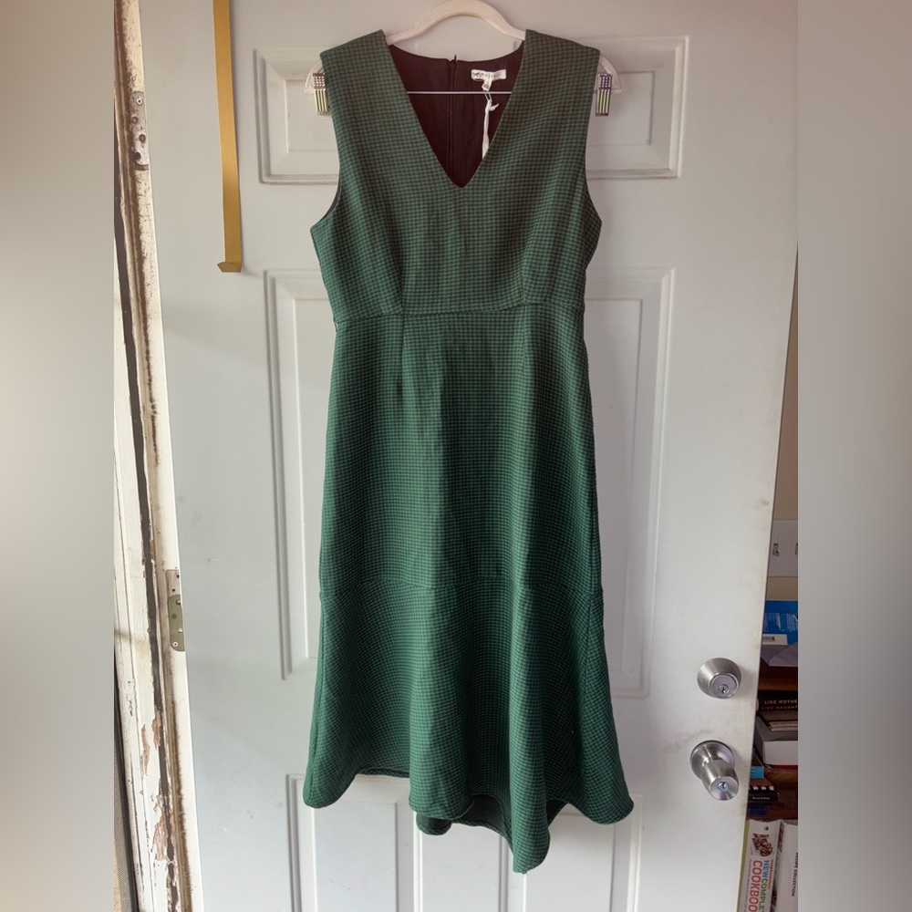 Maisie green houndstooth dress size S
